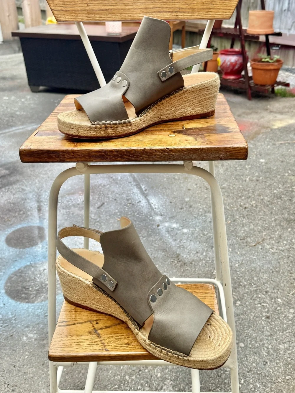 rag & bone Sayre Leather Espadrille Wedge Sandal (size IT 41/ US 11)